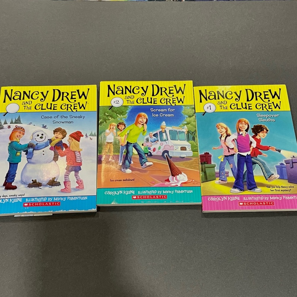 Bundle lot of three Nancy Drew and the clue crew, Scholastic books, young reader